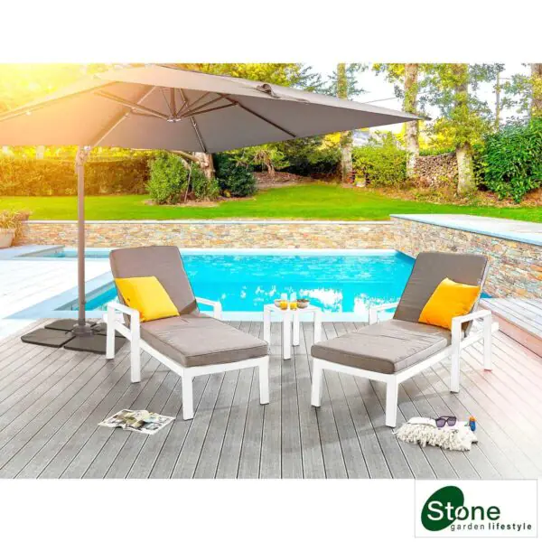 Stone Garden 3 Piece Lounger Set in Two Colours - Image 2