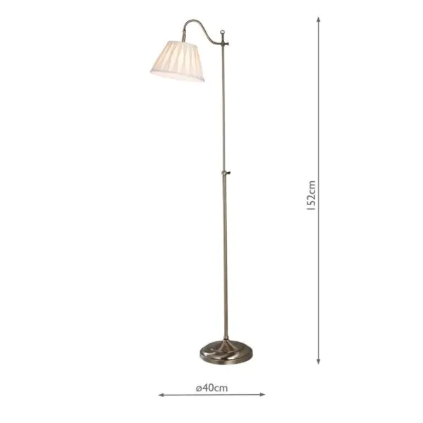 Suffolk Rise and Fall Floor Lamp with Pleated Shade - Image 2