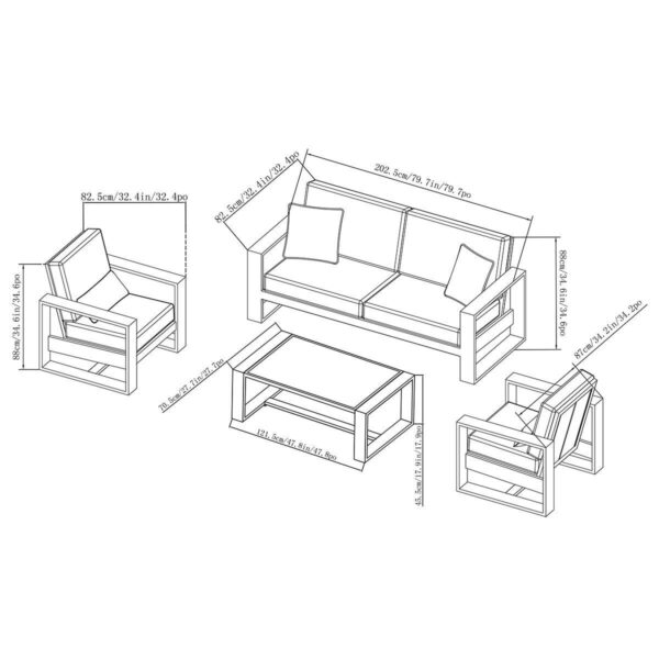 SunVilla Clifton 4 Piece Deep Seating Set + Cover - Image 2