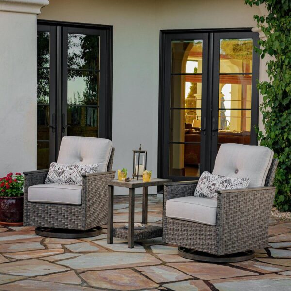 SunVilla Simone 3 Piece Woven Bistro Set + Cover