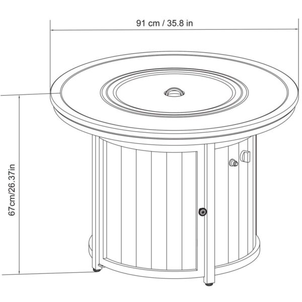 SunVilla Woodcrest 36  (91cm) Fire Table + Cover - Image 2