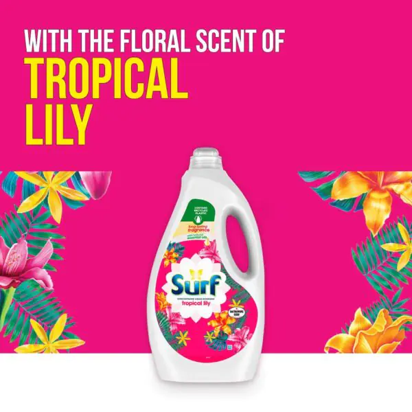 Surf Tropical Lily Laundry Liquid, 100 Wash - Image 2