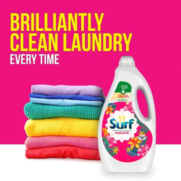 Surf Tropical Lily Laundry Liquid, 100 Wash - Image 3