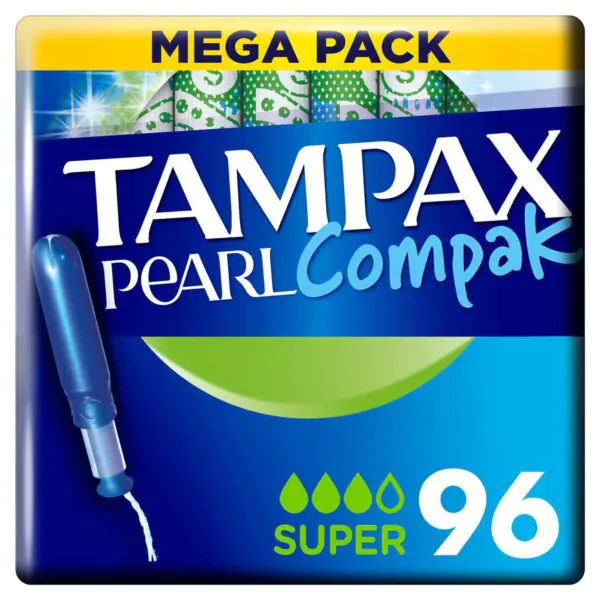 Tampax Pearl Compak Super Tampons, 4 x 24 Pack - Image 2