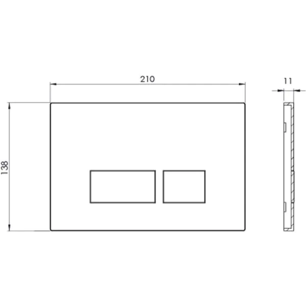 Tavistock Square Dual Flush Plate in Chrome - Image 2