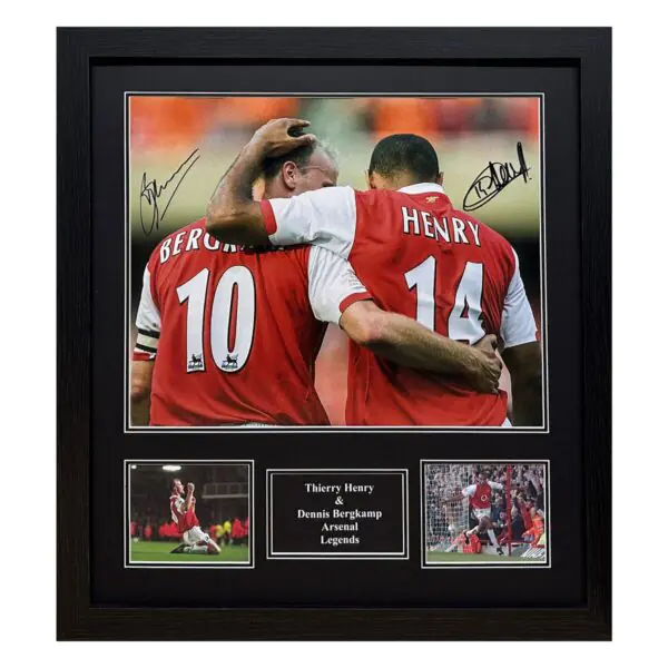 Thierry Henry and Dennis Bergkamp Signed Framed Photograph