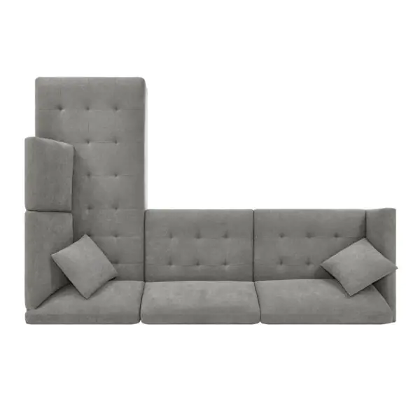 Thomasville Miles Grey Fabric Corner Sofa with Power Footrests - Image 6