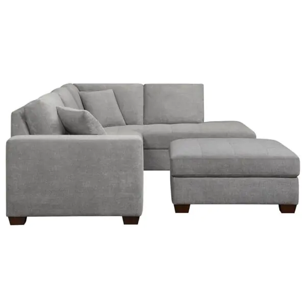 Thomasville Miles Grey Fabric Corner Sofa with Storage Ottoman - Image 6