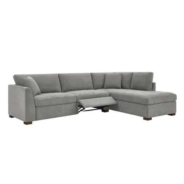 Thomasville Miles Grey Fabric Corner Sofa with Power Footrests - Image 4