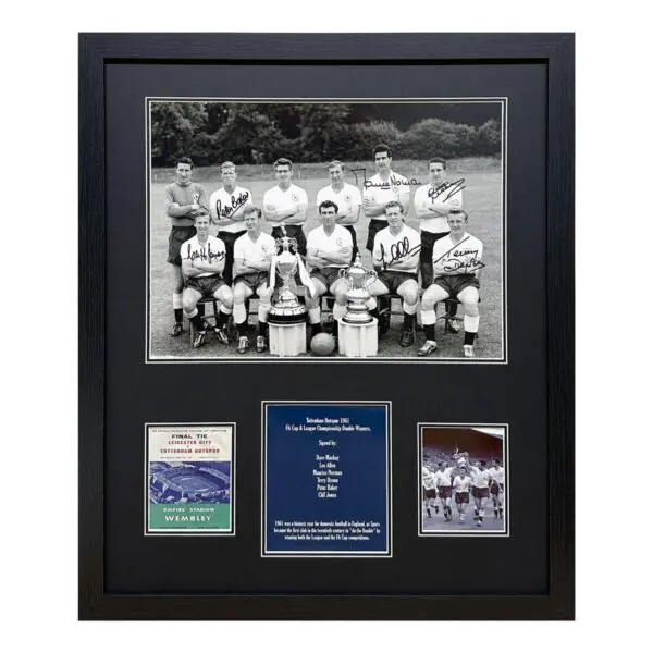 Tottenham 1961 Double Winners Signed Framed Photograph