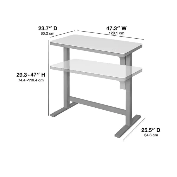 Tresanti Geller Power Adjustable Height Tech Desk, White - Image 2