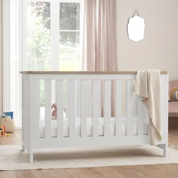 Tutti Bambini Lima Cot Bed, White and Oak Finish