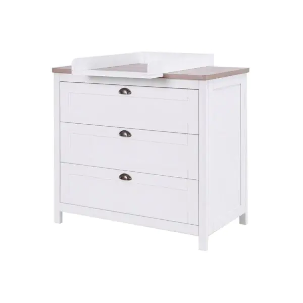 Tutti Bambini Verona Chest Changing Unit, White and Oak Finish - Image 5