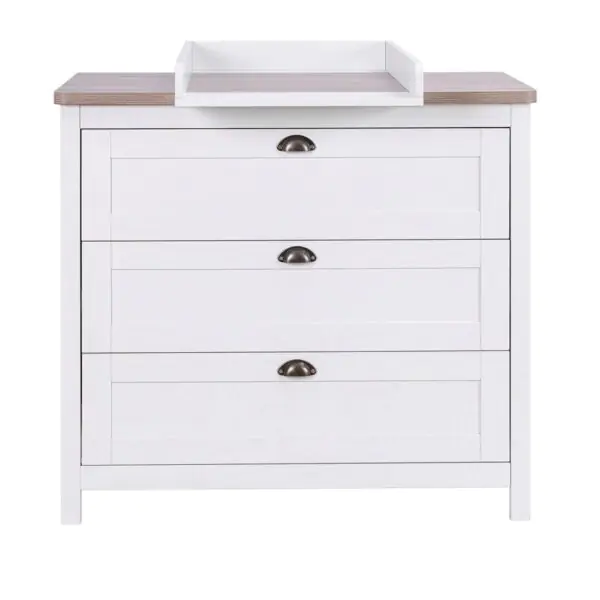 Tutti Bambini Verona Chest Changing Unit, White and Oak Finish - Image 6