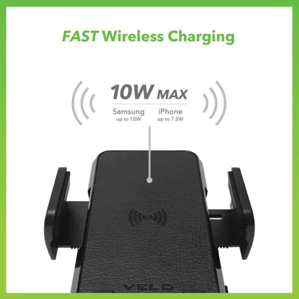 VELD 10W Fast Wireless Car Charging Pad with Super Fast Max 30W 2 Port Car Charger - Image 2