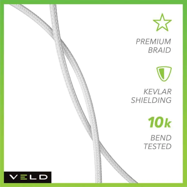 VELD Super-Fast 2m Lightning Cables - 3 Pack (1x USB-A to Lightning and 2x Type-C to Lightning) - Image 5