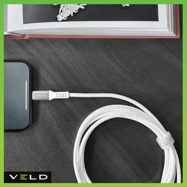 VELD Super-Fast 2m Lightning Cables - 3 Pack (1x USB-A to Lightning and 2x Type-C to Lightning) - Image 3