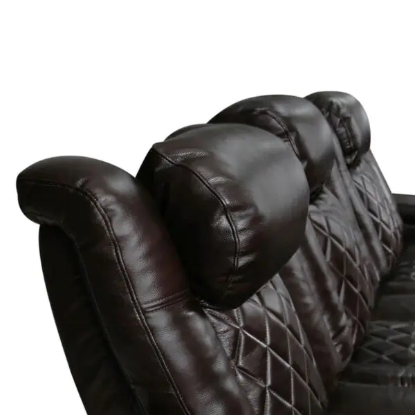 Valencia Tuscany Brown Leather Power Reclining Home Theatre Chair - Image 5