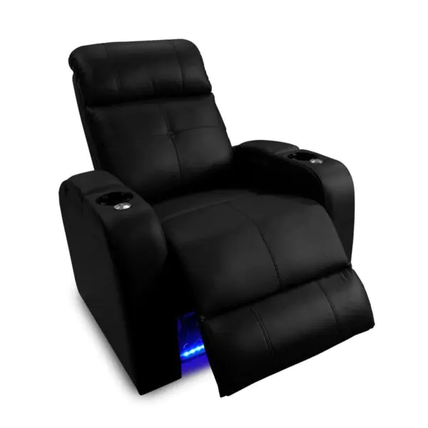 Valencia Verona Row of 2 Black Leather Power Reclining Home Theatre Seating - Image 4