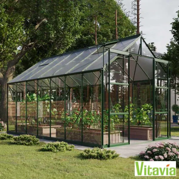 Vitavia Arizona 11500 8ft 5  x 14ft 7  (2.6 x 4.5 m) Low Threshold Entrance Greenhouse Package