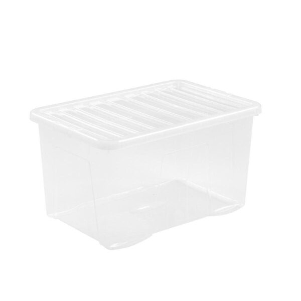 Wham 60L Crystal Clear Plastic Box and Lid - 5 Pack - Image 2