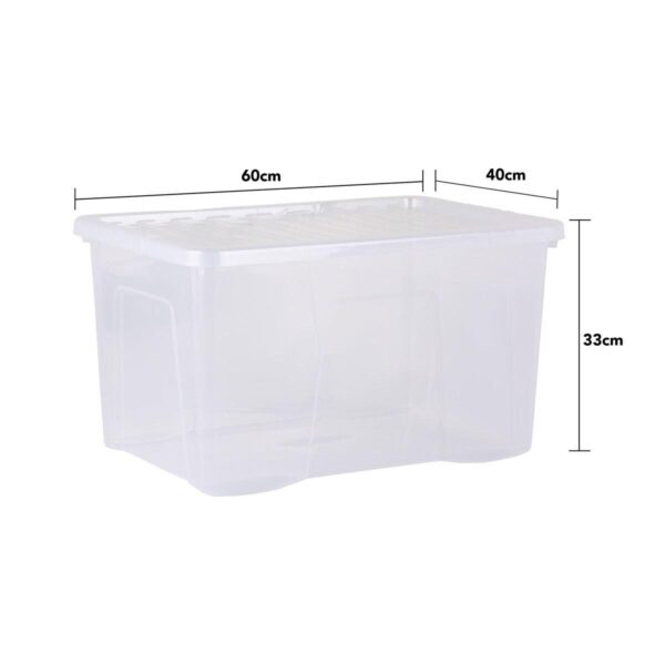 Wham 60L Crystal Clear Plastic Box and Lid - 5 Pack - Image 5