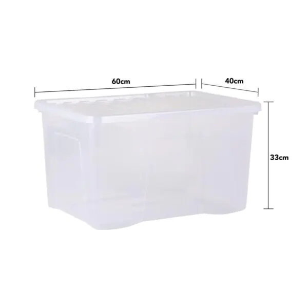 Wham 60L Crystal Clear Plastic Box and Lid - 5 Pack - Image 5