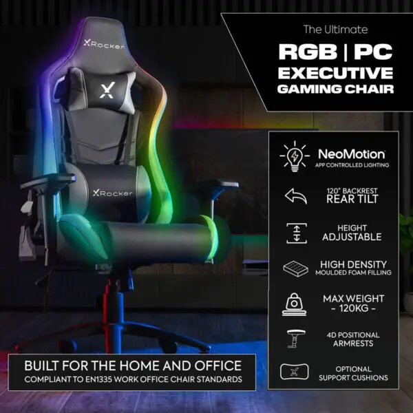 X Rocker Opal RGB Gaming Chair with LED Lights - Image 3