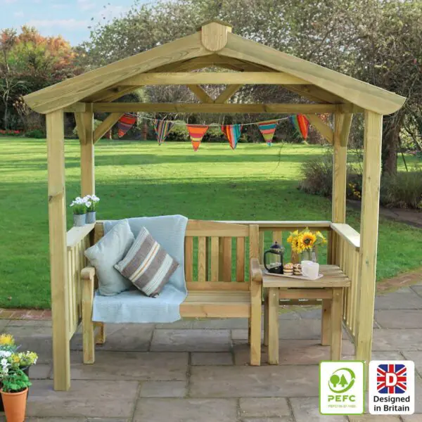 Zest 7ft 5  x 4ft 6  (2.26 x 1.38m) Wooden BBQ Grilling Pavilion - Image 4