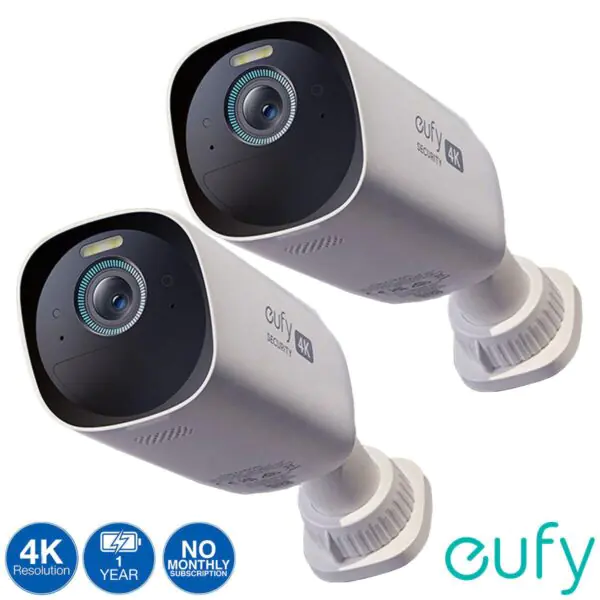 eufyCam 3 Solar 4K - 2 Pack Add-On Camera - No Monthly Fees