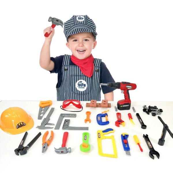 Children Pretend Tools Kit ToolSet 37 Pcs Accessories Kids Toy Gift for Boys