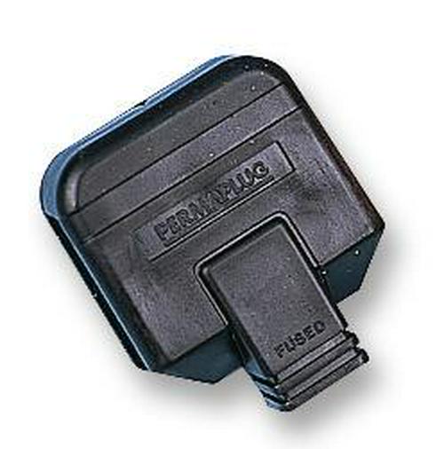 Heavy Duty UK Mains Plug with 13A Fuse, Black-