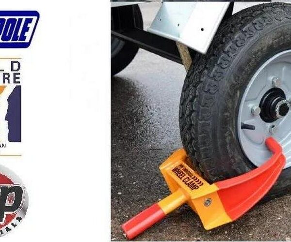 Maypole Security Universal Motorcycle Car Caravan Claw Jaw Wheel Clamp #MP9075