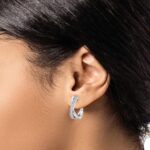 0.25ctw Cross Hoop Diamond Earrings, 14ct White Gold - Image 2