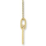 0.27ctw Round Brilliant Cut Diamond Paperclip Pendant, 14ct Yellow Gold - Image 3