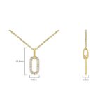 0.27ctw Round Brilliant Cut Diamond Paperclip Pendant, 14ct Yellow Gold - Image 5
