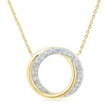 0.30ctw Round Brilliant Cut Diamond Circle Pendant, 14ct Yellow Gold