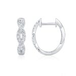 0.30ctw Round Brilliant Cut Diamond Twist Hoop Earrings, 18ct White Gold - Image 4