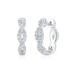 0.30ctw Round Brilliant Cut Diamond Twist Hoop Earrings, 18ct White Gold