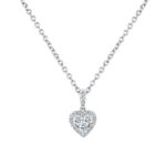 0.31ctw Round Brilliant Cut Diamond Heart Halo Pendant, 18ct White Gold