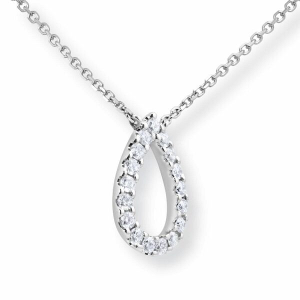 0.32ctw Round Brilliant Cut Diamond Pendant, 18ct White Gold