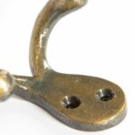 10x Double Coat Hook Cast Iron Antique Vintage Style Hooks W70mm x H50mm Brass - Image 2