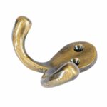 10x Double Coat Hook Cast Iron Antique Vintage Style Hooks W70mm x H50mm Brass - Image 3