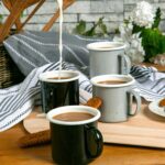 12x Coloured Enamel Mugs Metal Camping Tea Hot Drinks Cups Set 375ml Grey - Image 5