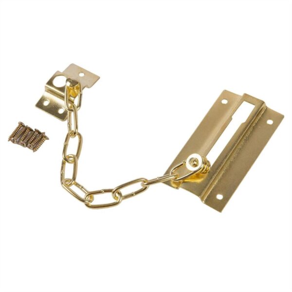 1x Brass 110mm Iron Door Chain Heavy-Duty Door Safety Security Catch Latch Lock