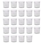 24x 90ml Glass Jam Jars with White Lids Chutney Preserve Honey Pickle Storage