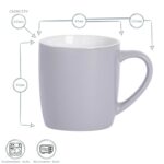 2x Coloured Coffee Mugs Ceramic Stoneware Tea Latte Cappuccino Cups 350ml Grey - Image 3
