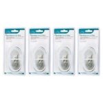 4x Expanding Curtain Wire 3m White Voile Cable Cord with Hooks and Eyes Fittings