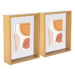 5x 3D Deep Box Photo Frames 8 x 10  with 5 x 7  Mount Light Wood/White