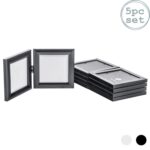 5x Folding 2 Photo Frames Standing Hanging Picture Display 4 x 4  Black